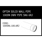 Marley Optim Solid Wall Pipe - 100DN DWV Pipe SN6 6RJ - 100SN6.100.6RJ